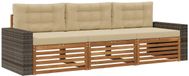 vidaXL Ensemble de canapé d'extérieur 3 pièces Naturel et Beige Polyester