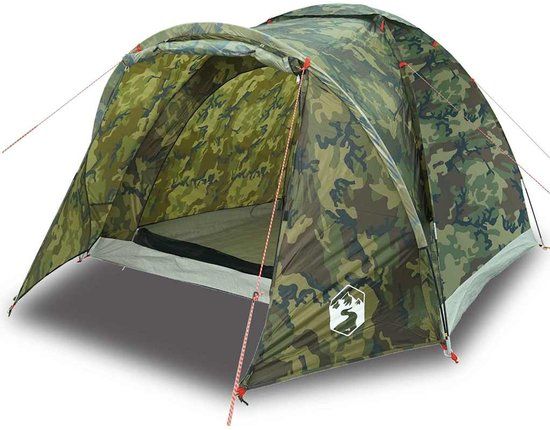 vidaXL Vistent 2-persoons waterdicht camouflage - groen - polyester - tunneltent