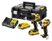 DeWalt combi-set: boormachine + slagmoersleutel 18V, model Dck2060L2T (Dcd778 + Dcf787), met 2x 3,0Ah accu's en TSTAK II opbergkoffer