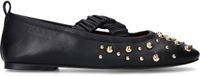 Sacha - Dames - Zwarte leren ballerina's met studs - Maat 36