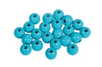 Rayher 1250107 houten kralen FSC 100%, gepolijst, 6 mm ø, turquoise