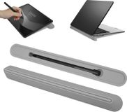 kwmobile Laptopstandaard voor Laptop PC / Portable Monitor / Tablet - Mini Tabletstandaard met Geintegreerde Liniaal en Pennenhouder - grijs