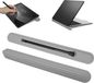 kwmobile Laptopstandaard voor Laptop PC / Portable Monitor / Tablet - Mini Tabletstandaard met Geintegreerde Liniaal en Pennenhouder - grijs