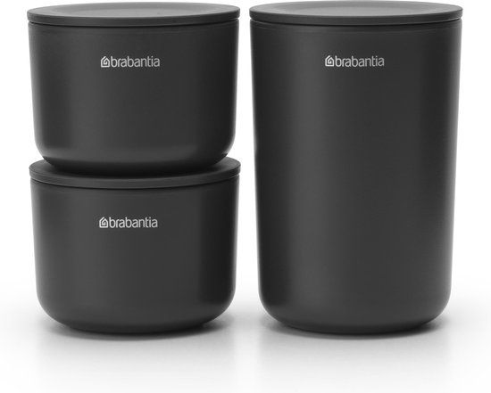 Brabantia ReNew Opbergpotjes Set - 3-delig - Dark Grey
