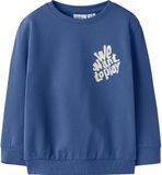 NAME IT Jongens Sweater NMMBENJA LS NREG SWEAT UNB Lange Mouw Ronde Hals Regular Fit Biologisch Katoen Blauw Maat 110