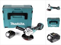 Makita DGA 511 T1J Accu Haakse Slijper 18V 125mm Borstelloos + 1x 5.0Ah Accu + Makpac