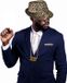 Sans marque Pimp/pooier tenue de soirée déguisé - 2 pièces - hommes - chapeau panthère - collier or avec texte SEXY