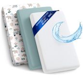 Totsy baby ASE Spolka Akcyjna Hoeslaken Kinderwagen Baby Hoeslakenset Set van 3: 40x90 cm - 2x lakenset + 1x waterdichte matrasbeschermer - Babybed Accessoires voor Kinderbedje Aanschuifbed Wiegje 40 x 90