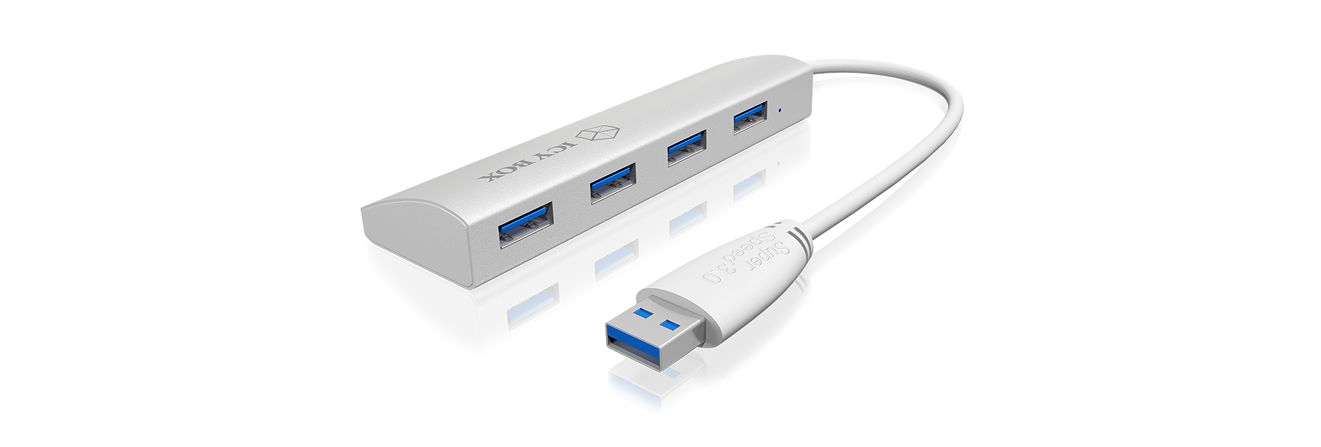 ICY BOX IB-AC6401 - USB 3.0 Hub - 4 Ports - Silver