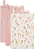 Little Dutch Blooming Safari Washandjes Set - Roze - 3 stuks - Biologisch katoen