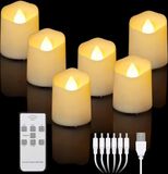 OEM Elektrische LED-lampen met timer en afstandsbediening, dimbaar, warmwit, oplaadbaar, voor een kaarsachtige sfeer, Halloween- en feestdecoratie.