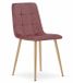 LEOBERT Eetkamerstoel KARA Donkerroze – Velvet Bekleding, Ergonomisch Design, Houtlook Metalen Poten, Comfortabele Zitting, Max. 120 kg