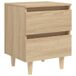 VidaXL Nachtkastje met houten poten 40x35x50 cm sonoma eikenkleurig