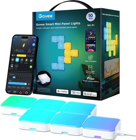 Govee slimme wall panels Matter RGBIC - 10 mini panelen