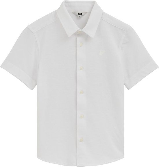 WE Fashion Jongens fijngebreid overhemd met embroidery - Maat 98/104