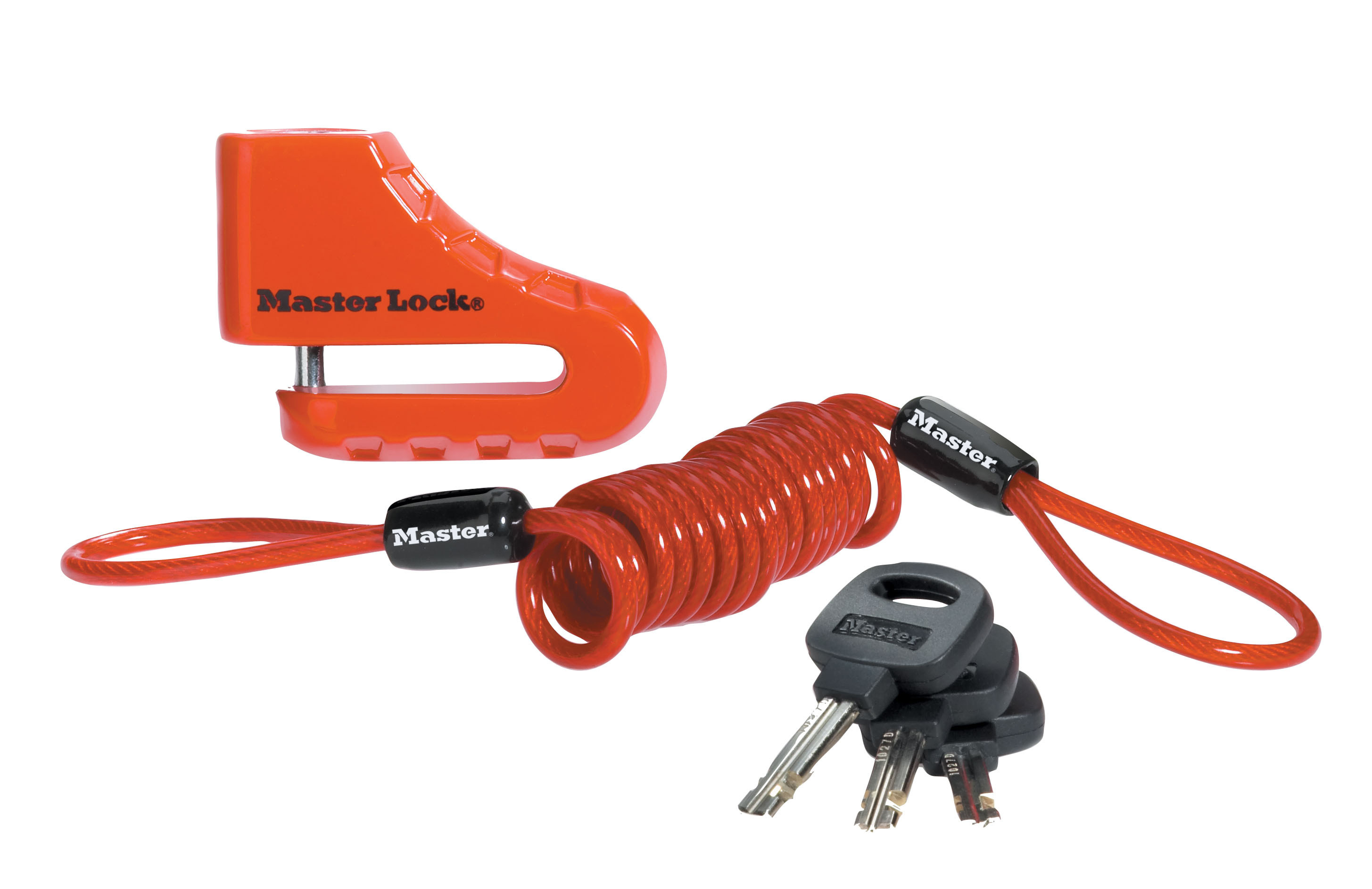 Masterlock Schijfremslot van 5 cm met stalen beugel; rood