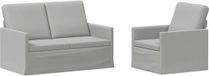 vidaXL Canapé 2 places Nuage gris Tissu