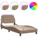 Zadar Cadre de lit avec LED sans matelas cappuccino 90x190 cm