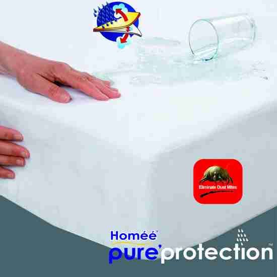 Homee Homéé - Molton Waterdicht Matrasbeschermer - 80x200+30cm - Hoeslaken Flanel 100% katoen - Wit
