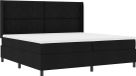 vidaXL LED Boxspring Bed met Hoofdeinde Zwart 200 x 200 cm Stof