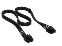 CORSAIR Elite Premium Type 4 Individueel Omhulde EPS/ATX12V (4+4) 8-Pins PSU-Kabel – Low-profile kabelkammen, drievoudige mesh paracord-omhulling, compatibel met Corsair Type 4 PSU's – Zwart