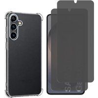 Phonillico® Coque antichoc pour Samsung Galaxy S26 et 2 Verres Trempé Noir Anti Espion Vitre Protection Ecran