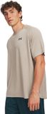 Under Armour UA Tech Textured SS-BRN Heren Sportshirt - Timberwolf Taupe - Zwart