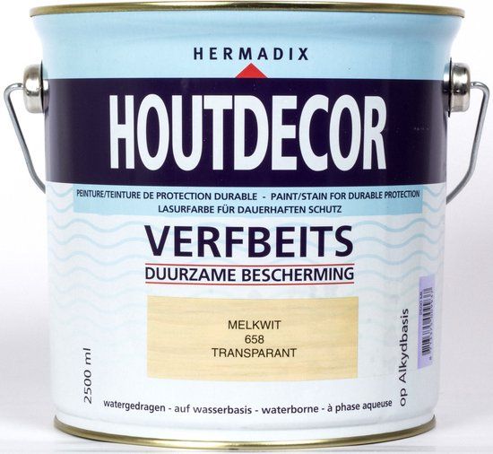 Hermadix Houtdecor Transparante Beits - 2,5 liter - Melkwit - 8713375009937