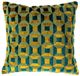 Riva Home Kekke Kussens - Kussenhoes Empire - Blauw/Goud - Velvet Jacquard - 45x45 cm