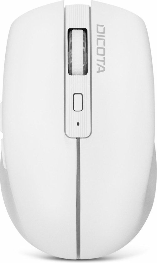 Dicota D32044 - Muis - 6 knoppen - draadloos - Bluetooth, 2.4 GHz - USB draadloze ontvanger - wit