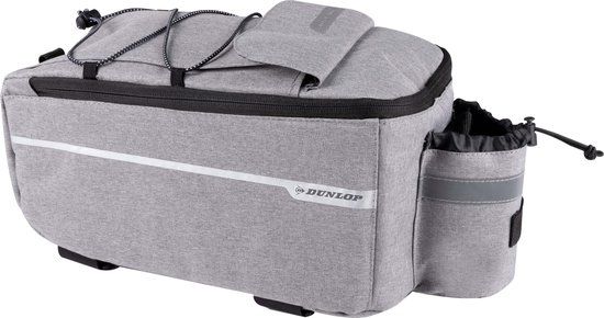 Dunlop Koeltas voor Bagagedrager Fiets - 7 Liter - Grijs - Fietstas met Extra Opbergvakken en Flessenhouder