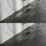 Brauer Douchegoot met Multifunctioneel Rooster en Flens - 90 cm - Rvs Geborsteld