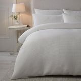 Serene Lindly Getextureerde dekbedovertrekset Tweepersoonsbed wit