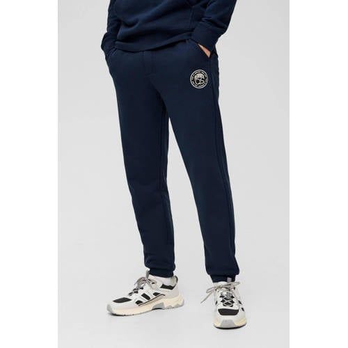 Q/S by s.Oliver regular fit joggingbroek met logo donkerblauw