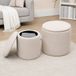 Homcom Set de poufs de rangement - Tissu polyester aspect velours côtelé - 40x40x41cm - Crème