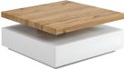 Vente-unique Table basse KYRIA - 1 tiroir & plateau pivotant - MDF - Couleur : Blanc & chêne