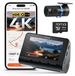 Dashcam auto arrière 4K - Dashcam double 3 pouces - Vision nocturne - Carte SD 128 Go - Noir