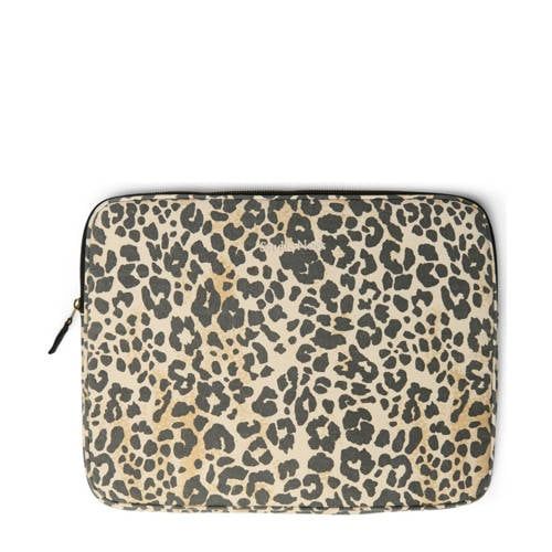 Studio Noos 15 inch laptopsleeve Soft Cotton Leopard beige/zwart