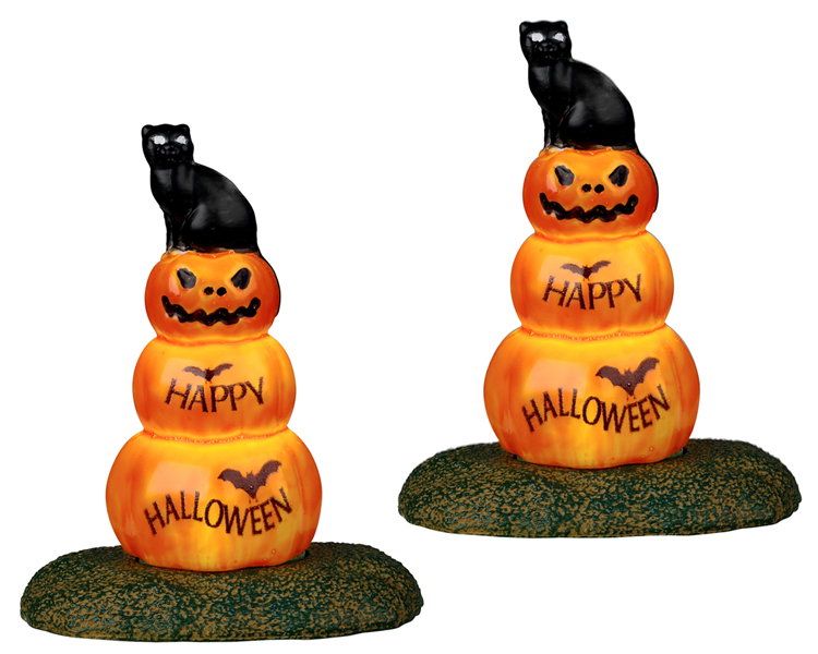 Lemax Cat And Pumpkin Set Of 2 battery operated (4.5V) Kerst