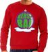 Bellatio Decorations Shoppartners Bv Foute kersttrui kerstbal paars op rode sweater voor heren M