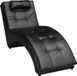 vidaXL Chaise longue met kussen kunstleer zwart