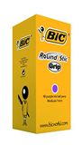BIC Round Stic Grip balpennen - voordeelpakket van 40 pennen voor kantoor - paarse kleur - soepel schrijven en comfortabele grip