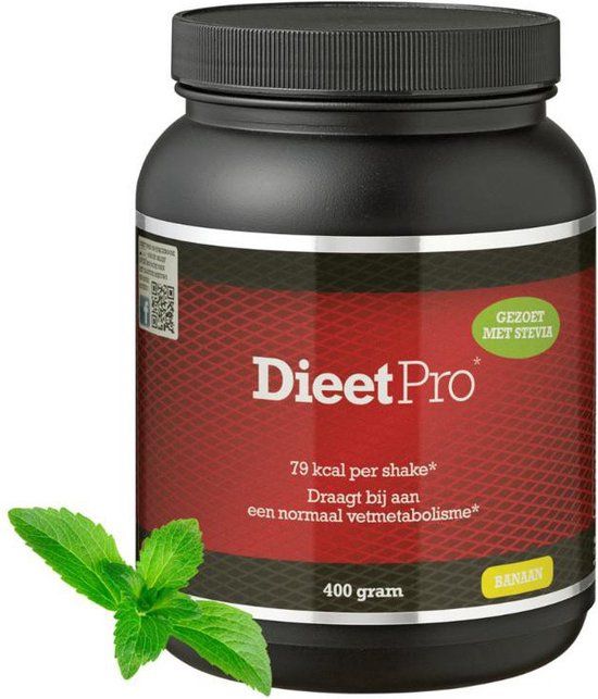 Dieet Pro Eiwitshake - Banaan Stevia - 400 gr