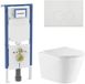 Geberit QeramiQ Dely Toiletset - 36.3x51.7cm - Diepspoel - Rimless - Inbouwreservoir - Softclose Toiletzitting - Glans Witte Bedieningsplaat - Ronde Knoppen - Mat Wit
