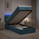 Maison Exclusive Lit Ottoman exclusif, avec matelas et éclairage LED, couleur bleu foncé, dimensions 90 x 190 cm, revêtement en velours