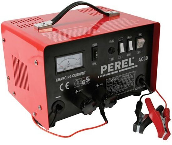 Toolland Perel Draagbare enkelfasige accu auto lader voor 12/24V lood-zuurbatterijen