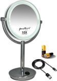 Douglas Metalen LED Make-up Spiegel - Chroom - 10x Vergroting - 19cm - USB