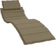 vidaXL Ligbedkussen 186x58x4 cm stof gemêleerd taupe