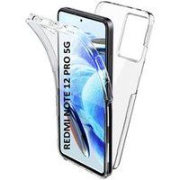 Phonillico® Hoesje voor Xiaomi Redmi Note 12 PRO 5G - Hoesje 360 ​​Integraal Transparant 2-delig Voor Achter In elkaar grijpend