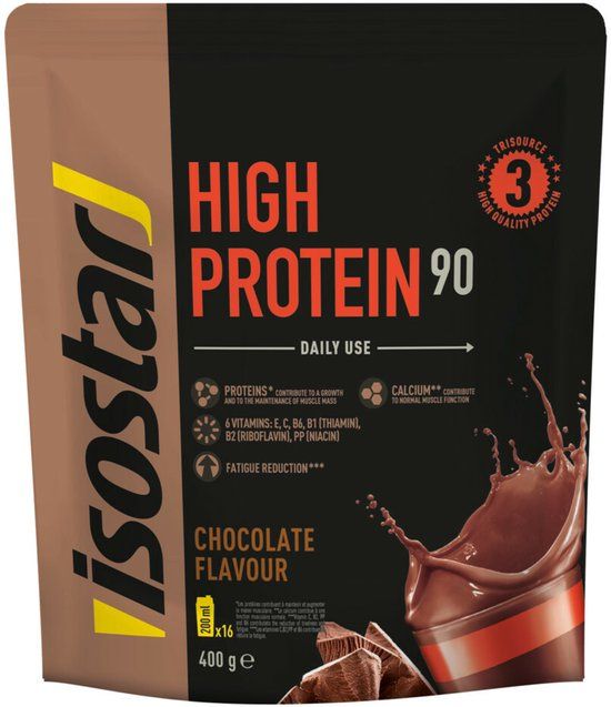 Isostar High Protein 90 Chocolade - 3 x 400 gr - Voordeelverpakking